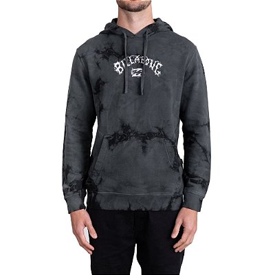 Moletom Billabong Canguru Arch Tie Dye Po Masculino Preto