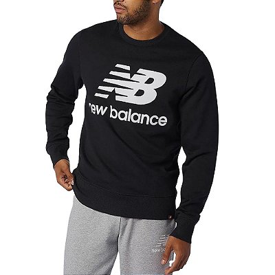 Moletom New Balance Careca Essentials Logo Masculino Preto