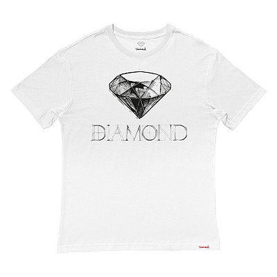 Camiseta Diamond Blue Print Masculina Branco