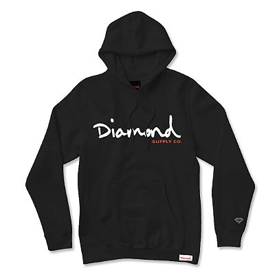 Moletom Diamond Canguru OG Script Hoodie Oversize Preto