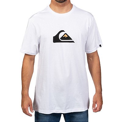 Camiseta Quiksilver Comp Logo Plus Size Masculina Branco