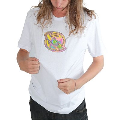 Camiseta Lost 3D Saturno Masculina Branco