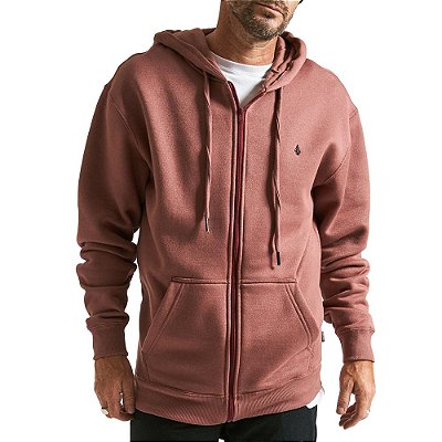 Moletom Volcom Aberto Single Stone Oversize Masculino Vinho