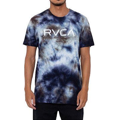 Camiseta RVCA Big RVCA Tie Dye Masculina Azul Marinho