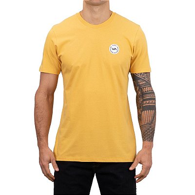 Camiseta RVCA VA Coaster SS Masculina Amarelo Escuro