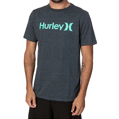 Camiseta Hurley O&O Outline Masculina Azul Marinho Mescla