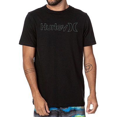 Camiseta Hurley O&O Outline Masculina Oversize Preto