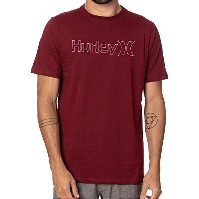 Camiseta Hurley O&O Outline Masculina Oversize Vinho