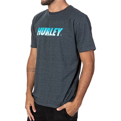 Camiseta Hurley Fastlane Masculina Azul Marinho Mescla