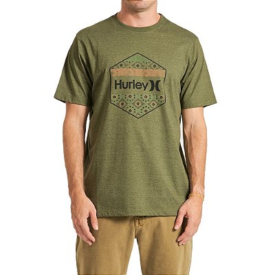 Camiseta Hurley Redstone Masculina Verde Escuro Mescla