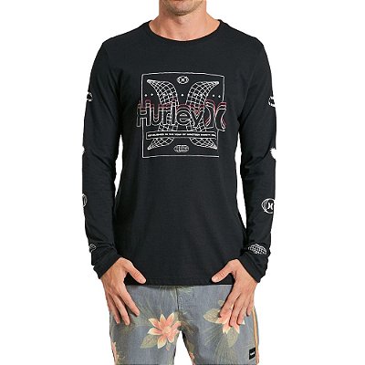 Camiseta Hurley Manga Longa Future Masculina Preto