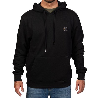 Moletom Quiksilver Canguru Patch Round Masculino Preto