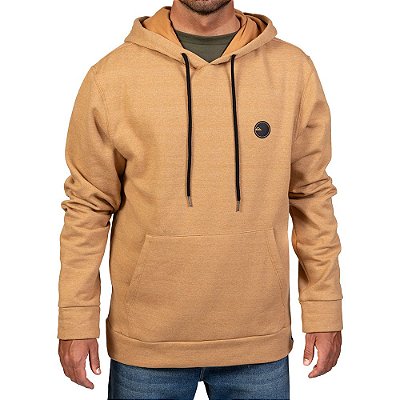 Moletom Quiksilver Canguru Patch Round Masculino Marrom