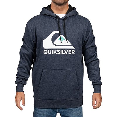 Moletom Quiksilver Canguru Full Logo Masculino Azul Marinho