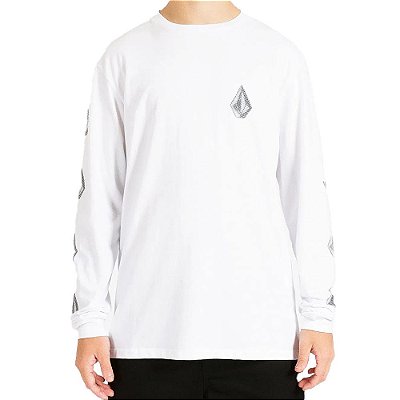 Camiseta Volcom Manga Longa Deadly Stone Masculina Branco