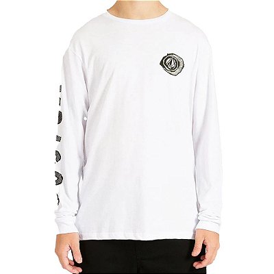 Camiseta Volcom Manga Longa Sick Masculina Branco