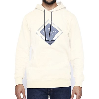 Moletom Rip Curl Canguru Operator Fleece Masculino Off White