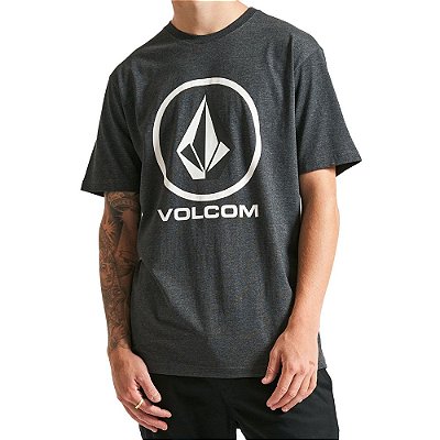 Camiseta Volcom Crisp Stone Masculina Preto Mescla