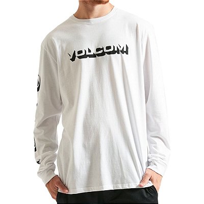 Camiseta Volcom Manga Longa Stonedeep Masculina Branco