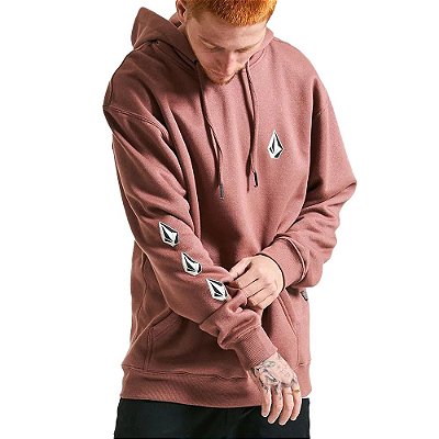 Moletom Volcom Canguru Iconic Masculino Vinho