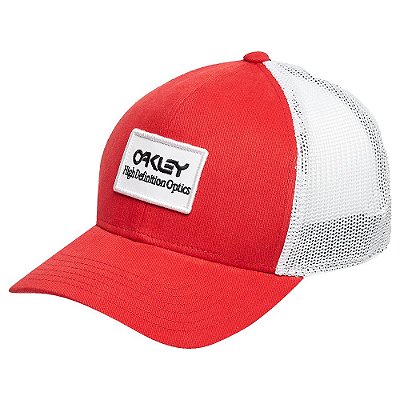 Boné Oakley Aba Curva B1B Hdo Patch Trucker Vermelho/Branco