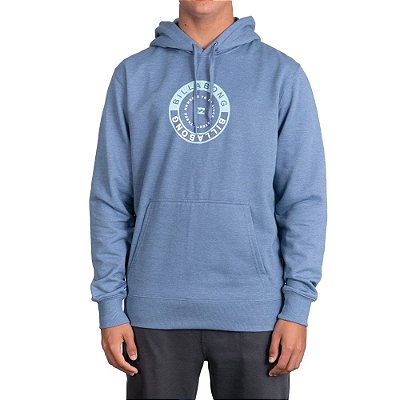 Moletom Billabong Fechado Rocker PO Masculino Azul Mescla