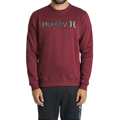 Moletom Hurley Careca Sticker Masculino Vinho