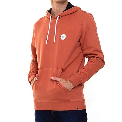 Moletom Quiksilver Canguru Transfer Round Masculino Laranja