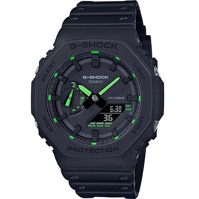 Relógio G-Shock GA-2100-1A3DR Masculino Preto/Verde