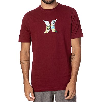 Camiseta Hurley Icon Beach Masculina Vinho