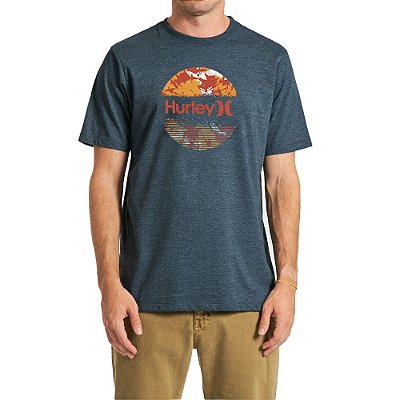 Camiseta Hurley Haleiwa Masculina Azul Marinho Mescla