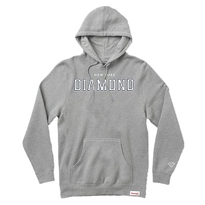 Moletom Diamond Canguru Hometeam NY Hoodie Masculino Cinza