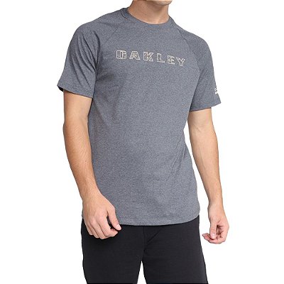 Camiseta Oakley O'Rec Floral Logo Masculina Cinza Escuro