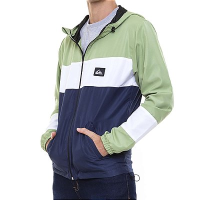 Jaqueta Quiksilver Block Company Masculina Verde/Marinho