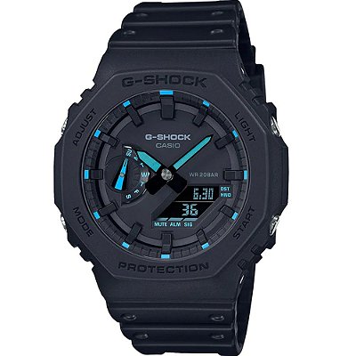 Relógio G-Shock Carbon Core Guard GA-2100-1A2DR Preto/Azul