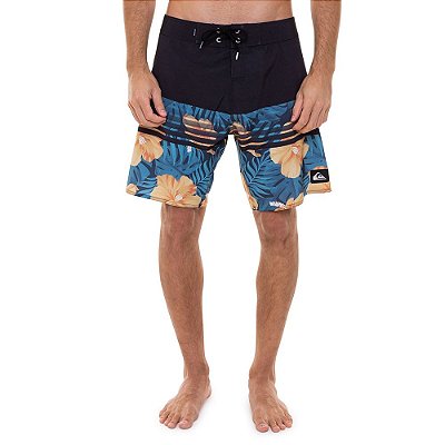 Bermuda Quiksilver Highline Floral 18 Masculina Preto