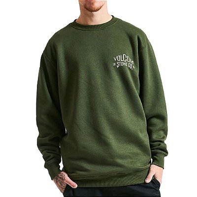 Moletom Volcom Careca Merrick Masculino Verde