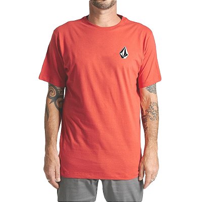 Camiseta Volcom Deadly Stone Masculina Vermelho Claro