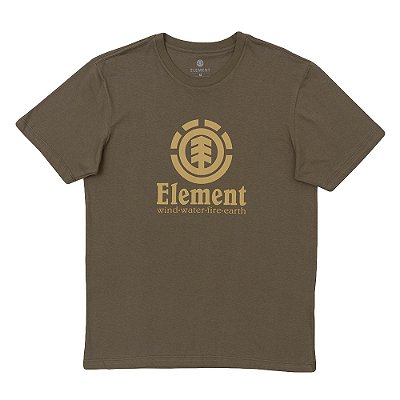 Camiseta Element Vertical Color Masculina Verde Escuro