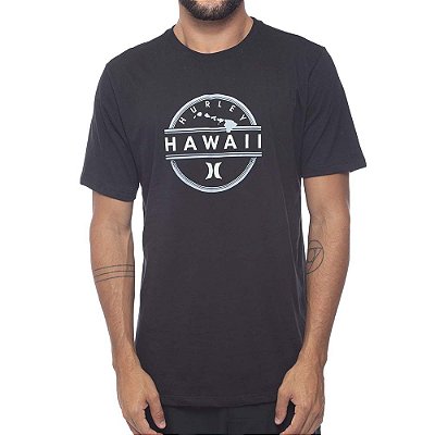 Camiseta Hurley Silk Hawaii Masculina Preto