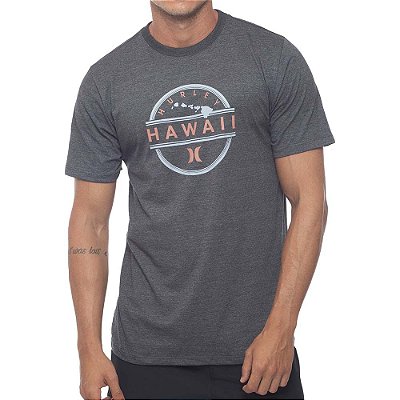Camiseta Hurley Silk Hawaii Masculina Preto Mescla