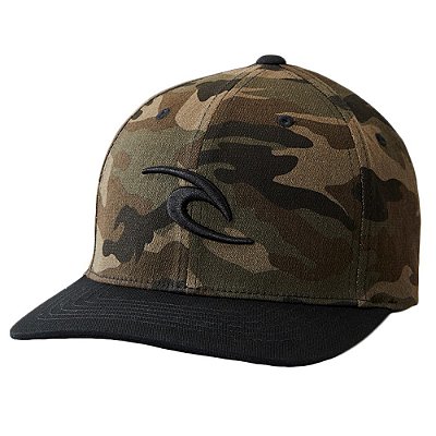 Boné Rip Curl Aba Curva Tepan Flexfit Cap Camo Verde Escuro