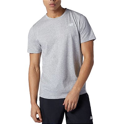 Camiseta New Balance Heathertech Masculina Cinza