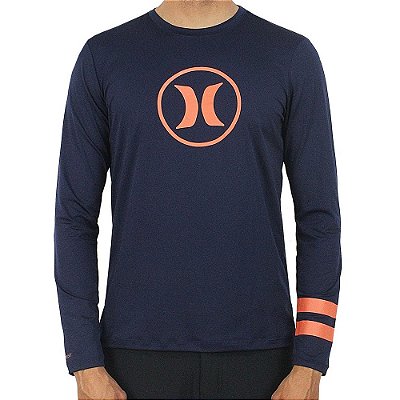 Camiseta Hurley Surf Manga Longa Circle Icon SM23 Marinho