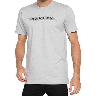 Camiseta Oakley Striped Bark SM23 Masculina Gray Plaid