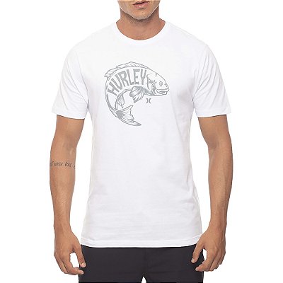 Camiseta Hurley Big Fish SM23 Masculina Branco