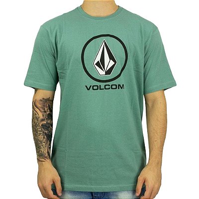 Camiseta Volcom Crisp Stone SM23 Masculina Verde Claro