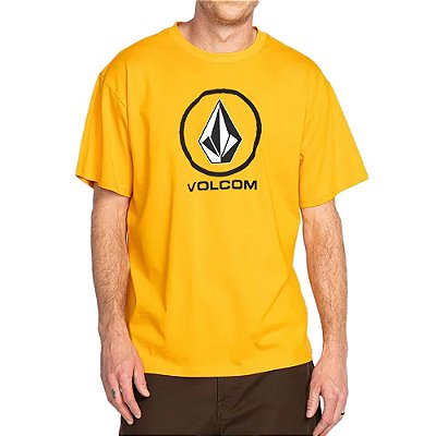 Camiseta Volcom Crisp Stone SM23 Masculina Amarelo