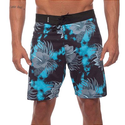 Bermuda Hurley Hibisco 18" Masculina SM23 Preto