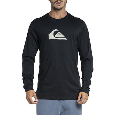 Camiseta Quiksilver Manga Longa Comp Logo WT23 Preto